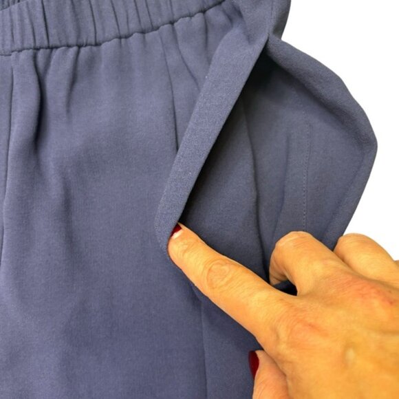 Eileen Fisher Woman Navy 100% Silk Georgette Crepe Slouchy Ankle Pants Size XXS - Picture 5 of 7